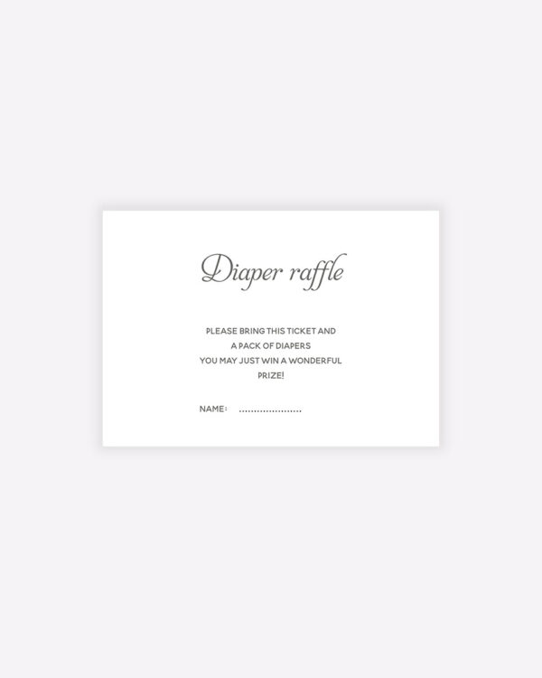 Printable diaper raffle cards template 1