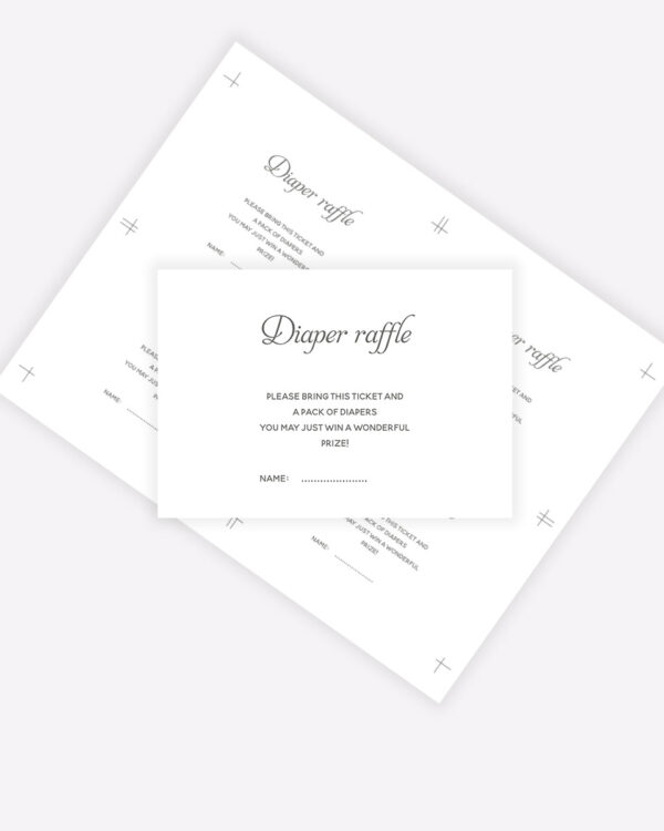 Printable diaper raffle cards template 3