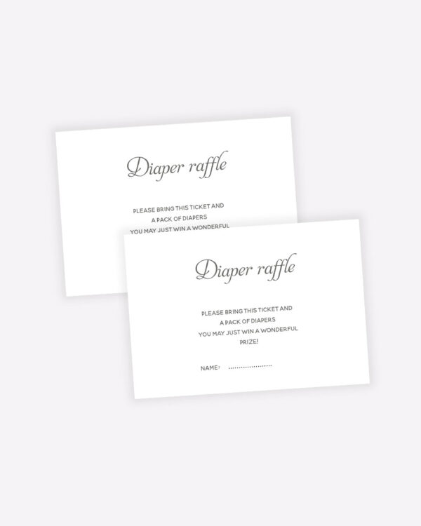 Printable diaper raffle cards template 2