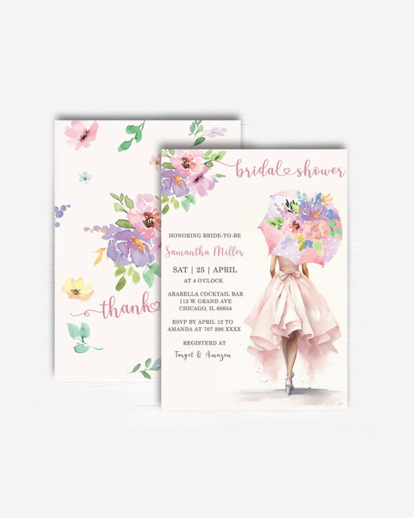 Umbrella Bridal Shower Cards 4