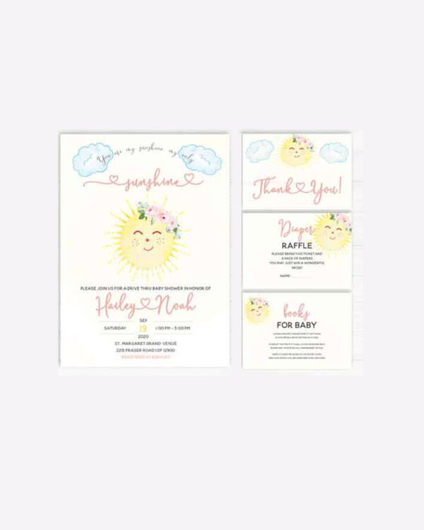You Are My Sunshine Baby Shower set 1