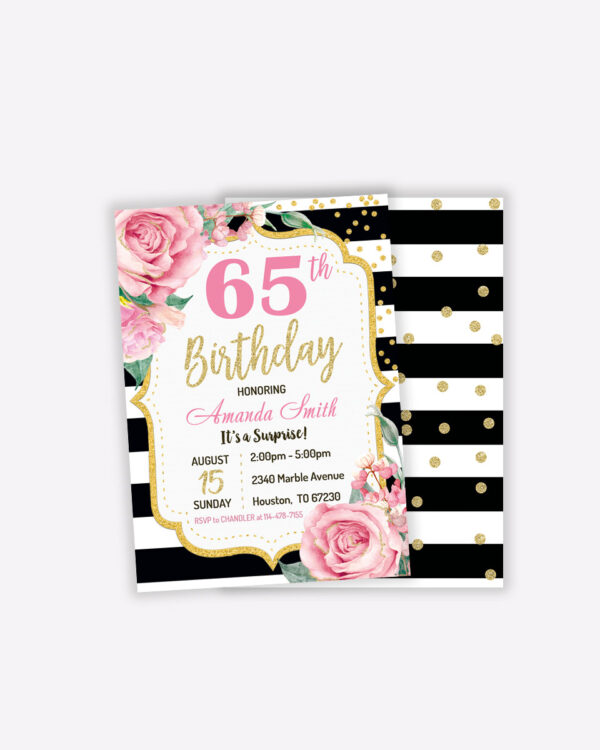 65th Pink Golg Invitations Template 4