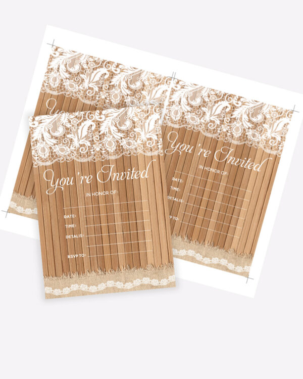 Custom lace invitations for rustic outdoor weddings 3