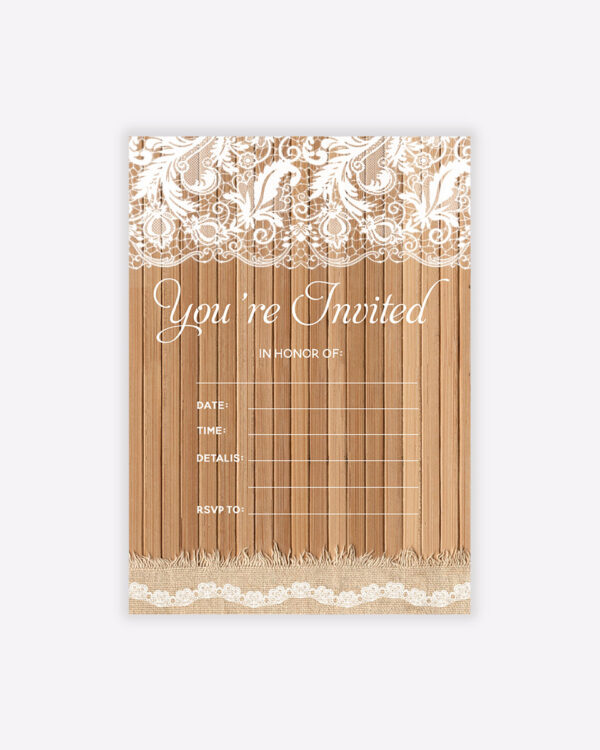 Custom lace invitations for rustic outdoor weddings 1