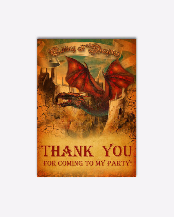 Dragon Party Thank You Card 1