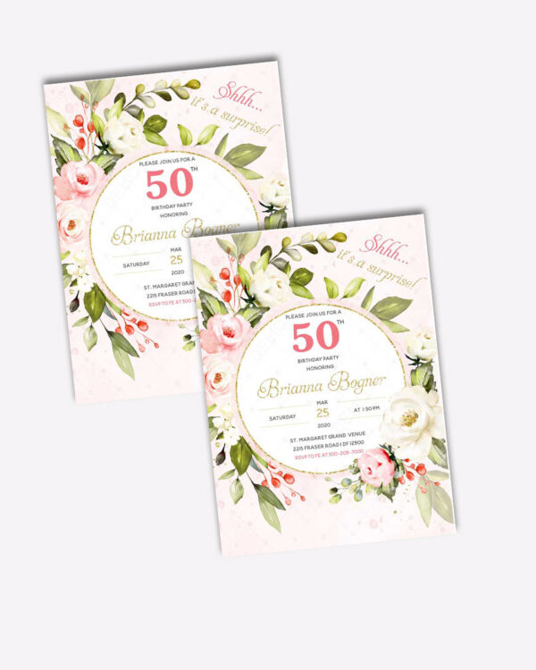 Elegant 50th Surprise Party Invitation Ideas 2