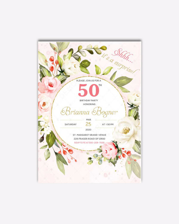 Elegant 50th Surprise Party Invitation Ideas 1