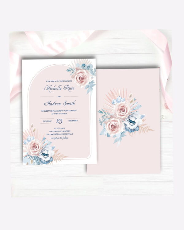 Elegant Rustic Dusty Blue and Blush Pink Wedding set 3