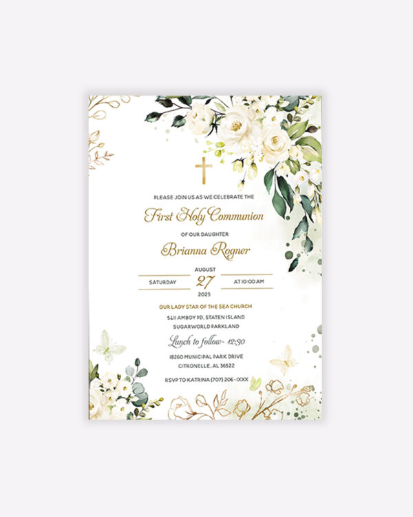 First Holy Communion Invitation Templates 1