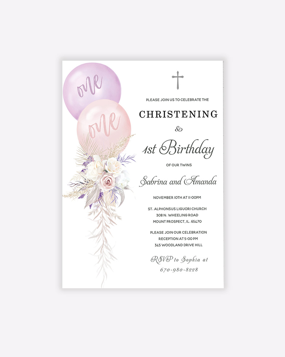 Girls-Twins-Christening-and-First-Birthday-Invitation5 Girls Twins Christening and First Birthday Invitation 1
