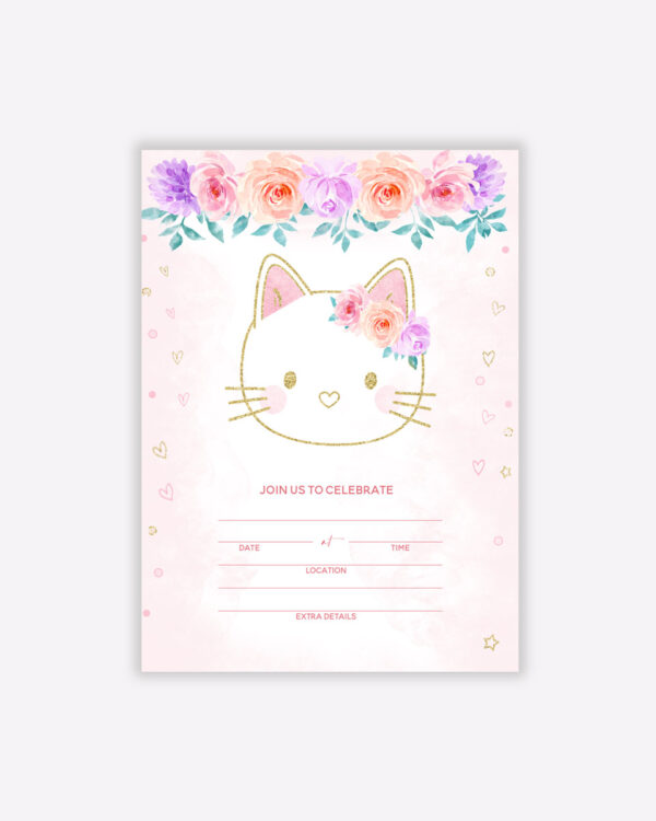 Kitty Birthday Invitation Designs 1