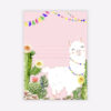 Llama Birthday Party Blank Template 5