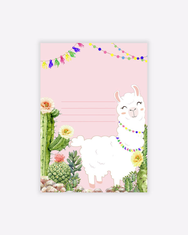 Llama Birthday Party Blank Template 1