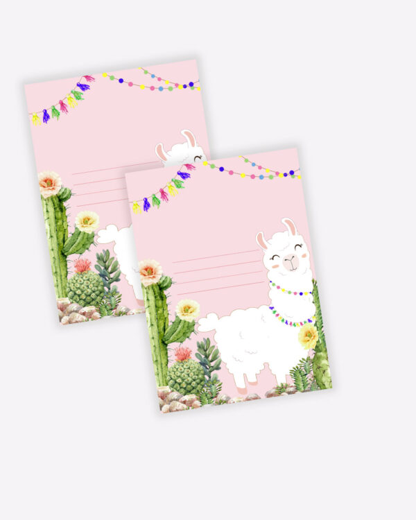 Llama Birthday Party Blank Template 3