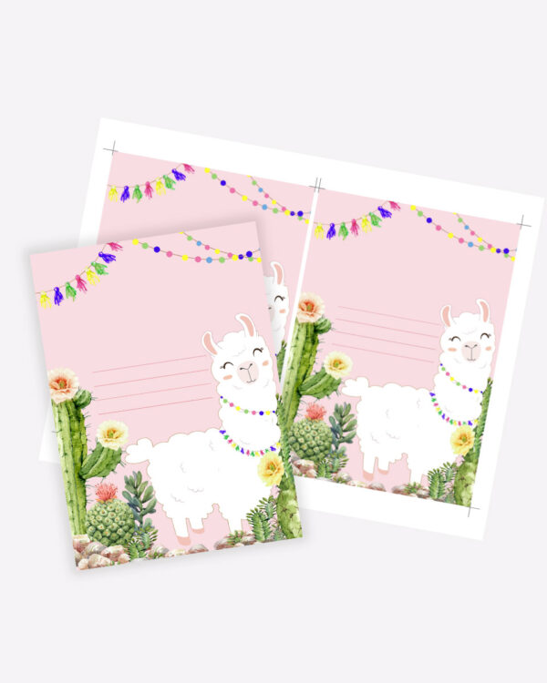 Llama Birthday Party Blank Template 2