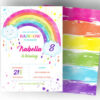Digital rainbow birthday party invites 5