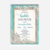 Rustic Turquoise Bridal Shower Invitation 6