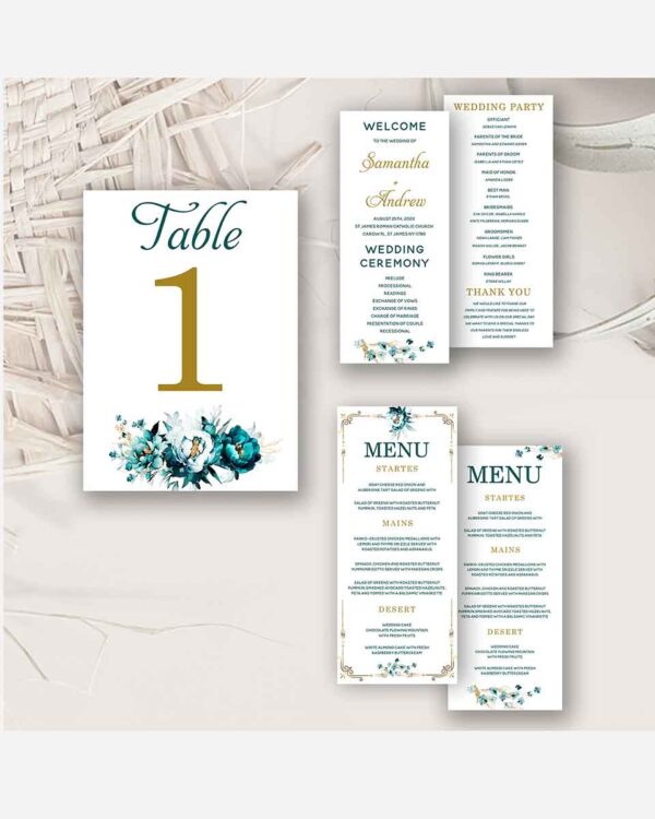 Teal and Gold Wedding Bundle Template 3